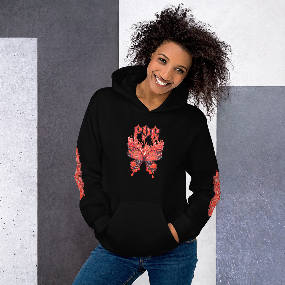 Fye Red Butterfly Unisex Hoodie