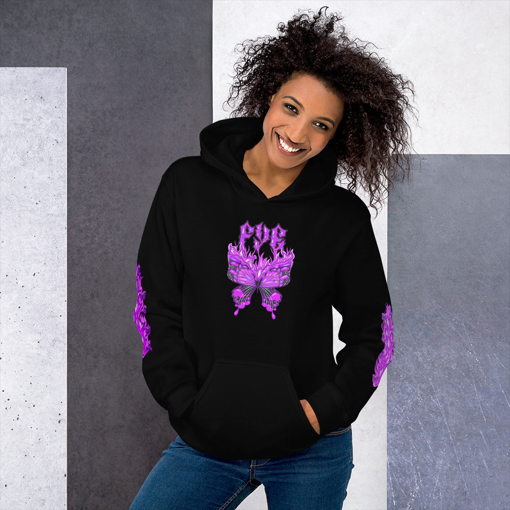 Fye Purple Butterfly Unisex Hoodie